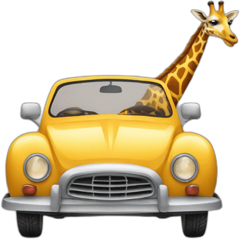 Girafe sur une voiture emoji