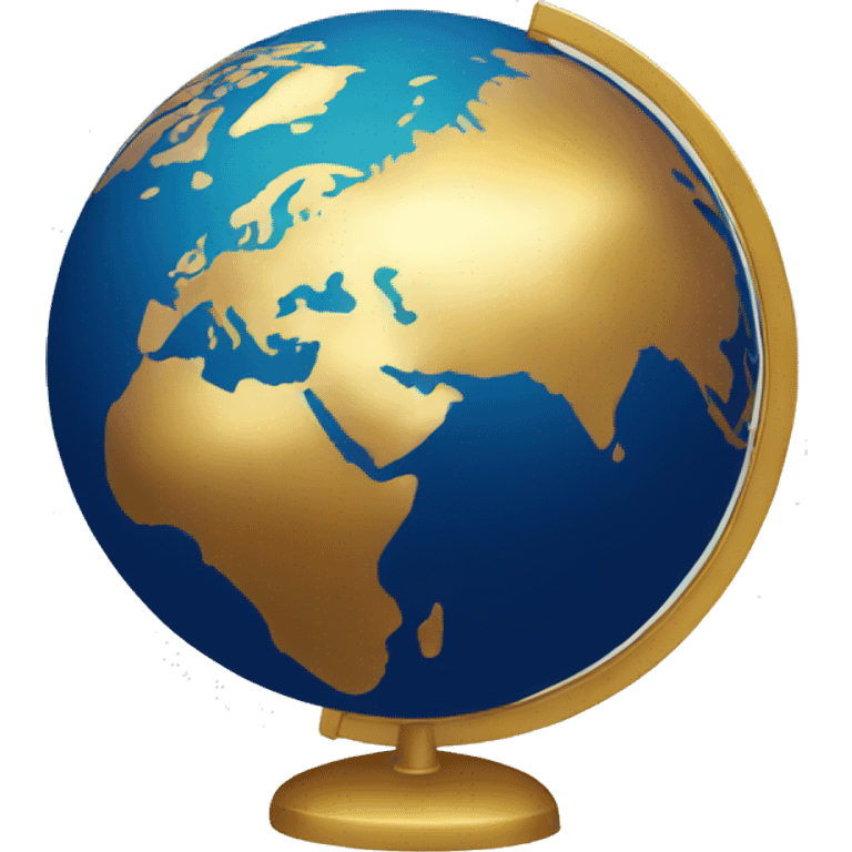 Golden full size globe world emoji