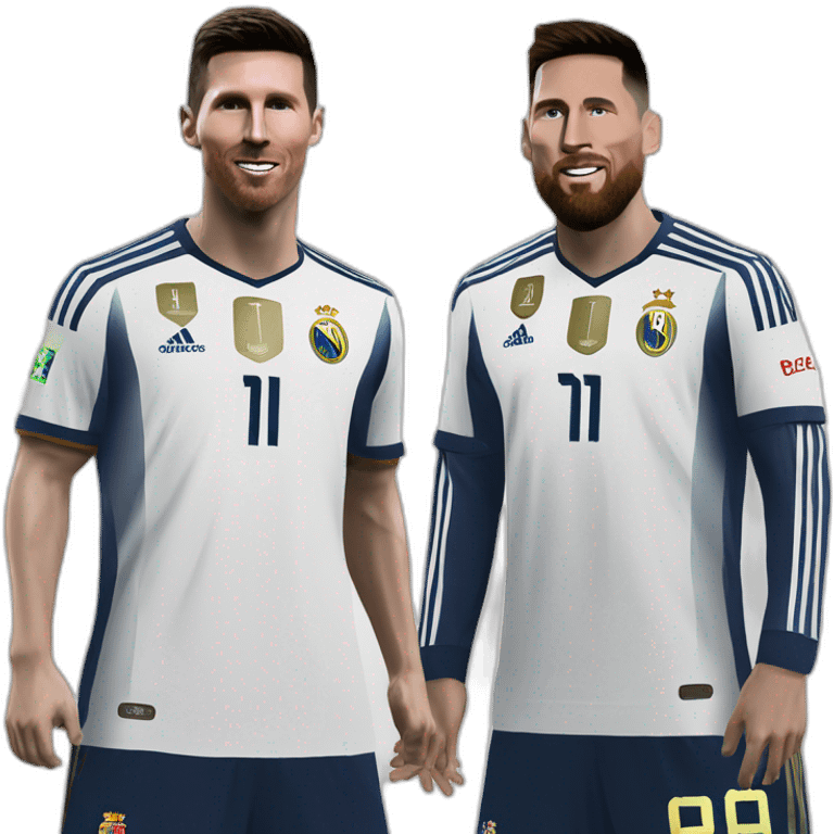 Ronaldo et messi soulèvent la ligue des champions  emoji