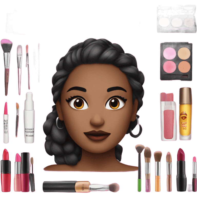 Makeup kit and a girl emoji