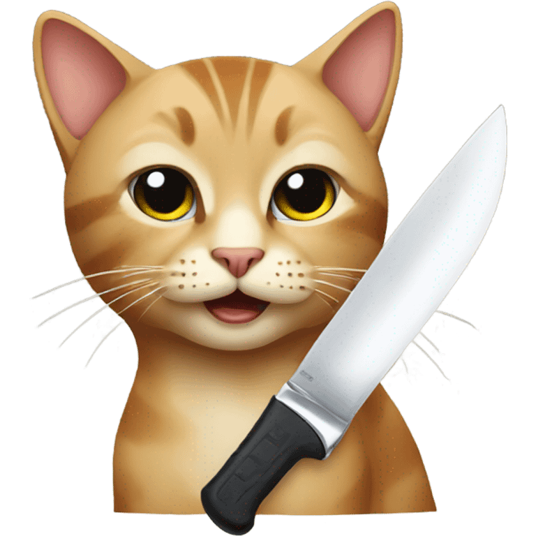 Cat with knife emoji