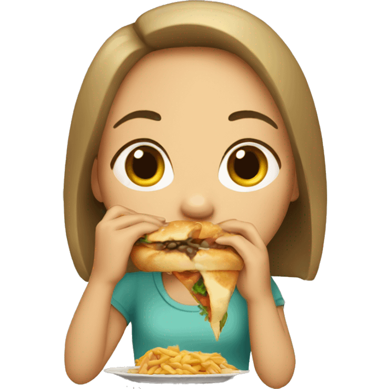 Girl eating food  emoji