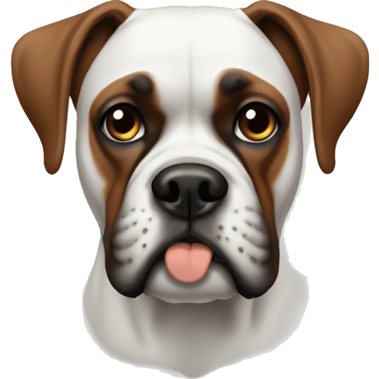 White and brown boxer emoji