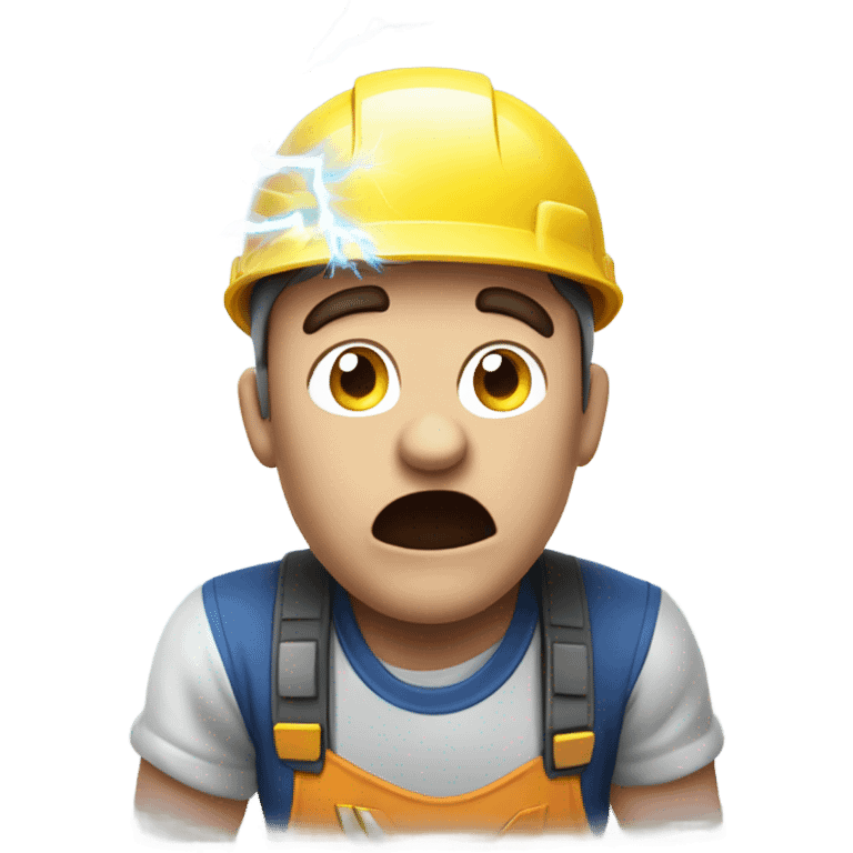 Electrician getting zapped by electricity emoji