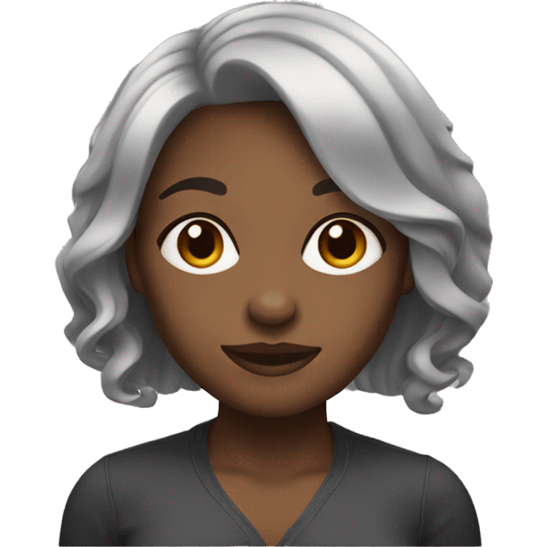 black woman with medium length hair emoji