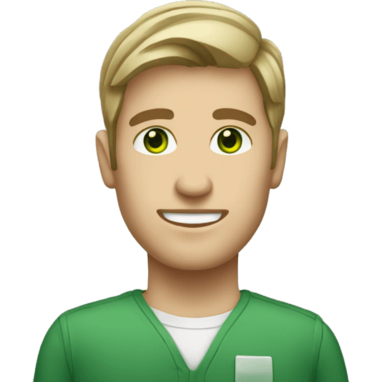 male, green eyed, dark blond hair it specialist  emoji