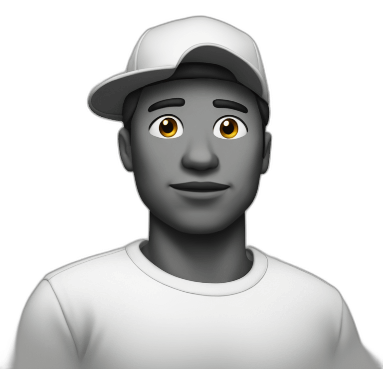 Giga Chad from profile meme black and white emoji