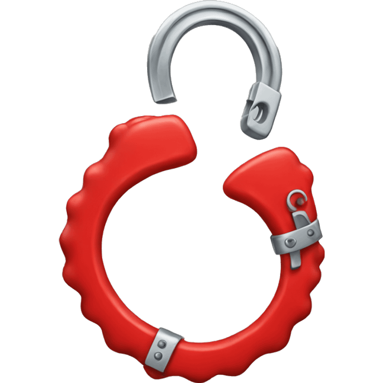 Red fuzzy handcuffs apple emoji emoji