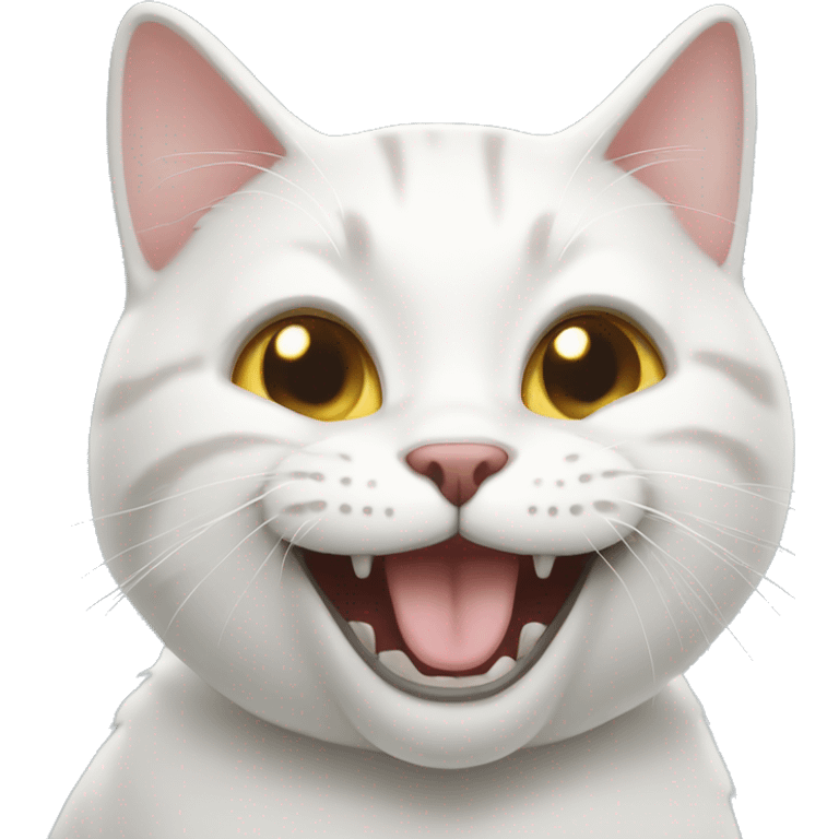 White British cat laughing emoji  emoji