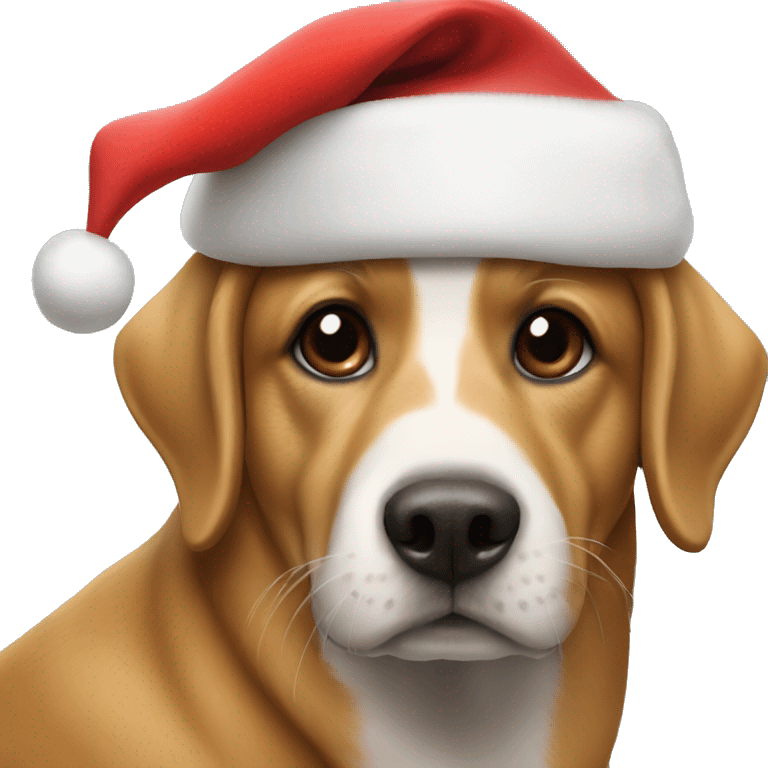 Dog with Santa hat on emoji