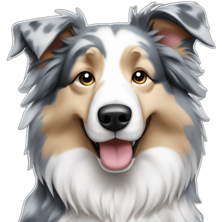 Blue merle collie dog no brown markings emoji