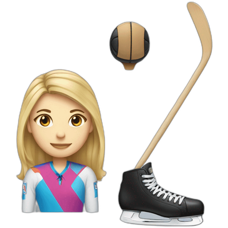 hockey player and figure skater emoji