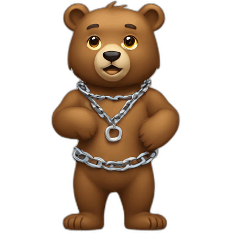 bear wearing a chain 3/4 view emoji