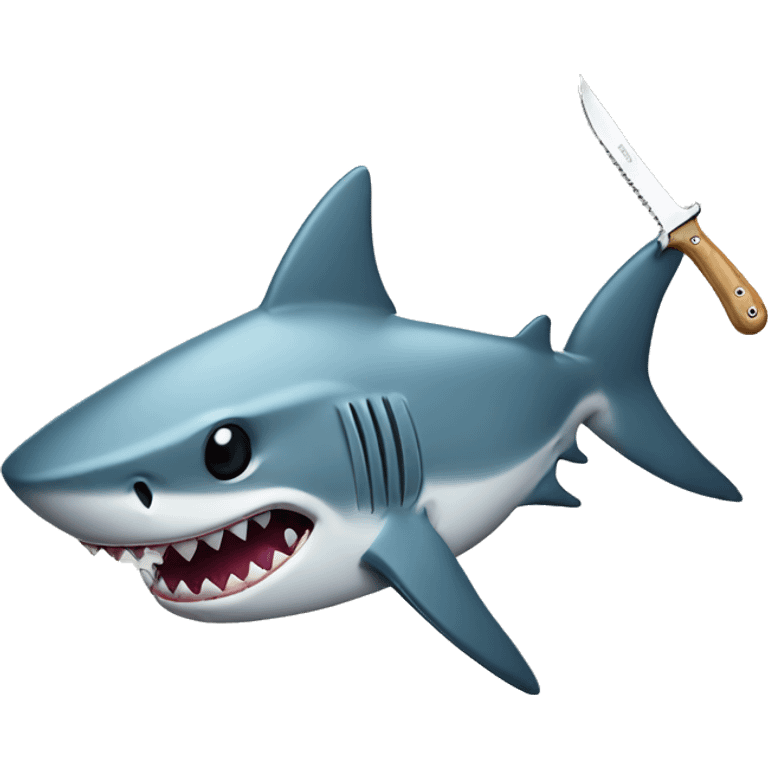 Shark with a knife emoji