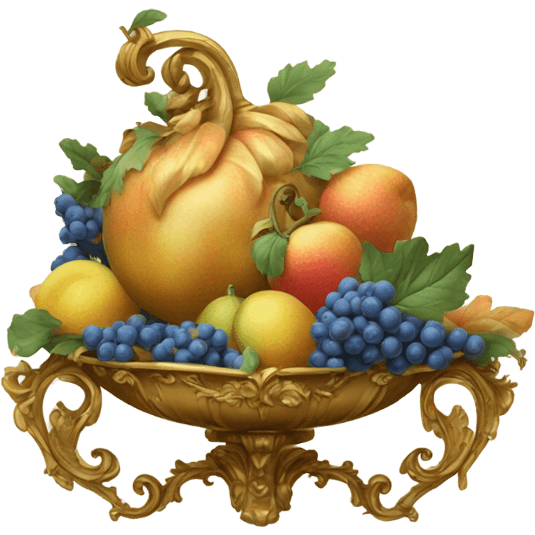 vintage highly detailed rococo cornucopia  emoji