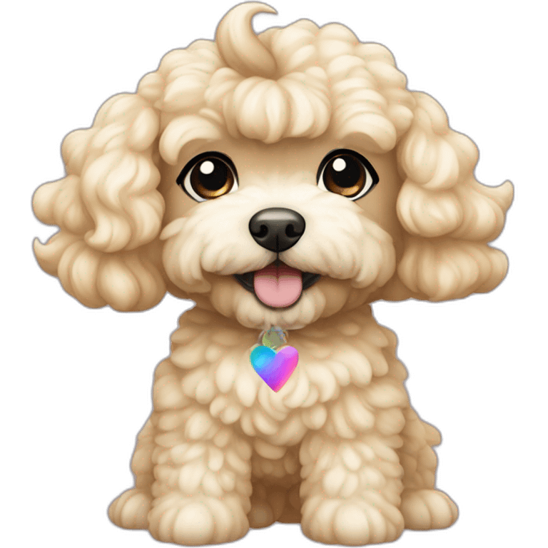 Beige maltipoo unicorn rainbow emoji