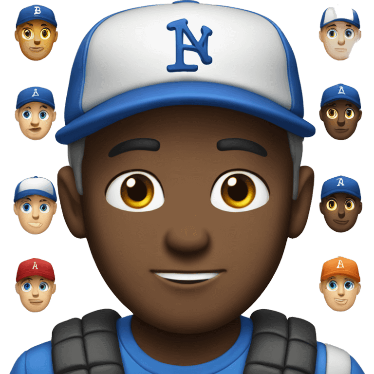 casual male blue eyes with baseball cap emoji