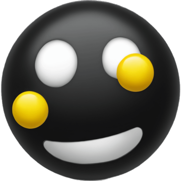 sqush game black ball with two yellow dots emoji