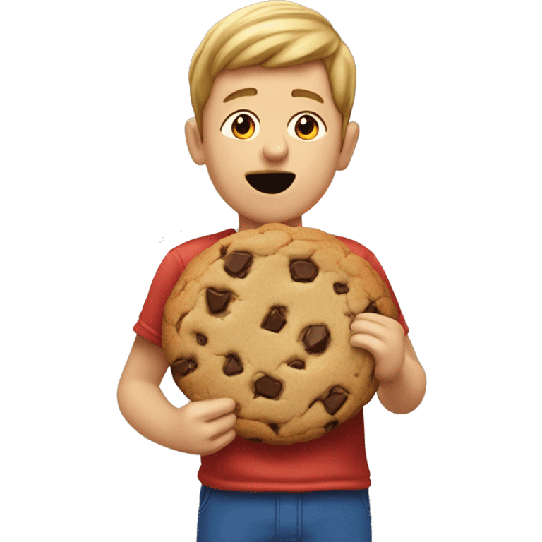 The rizzler eating a tesco double chunk chocolate chip cookie  emoji