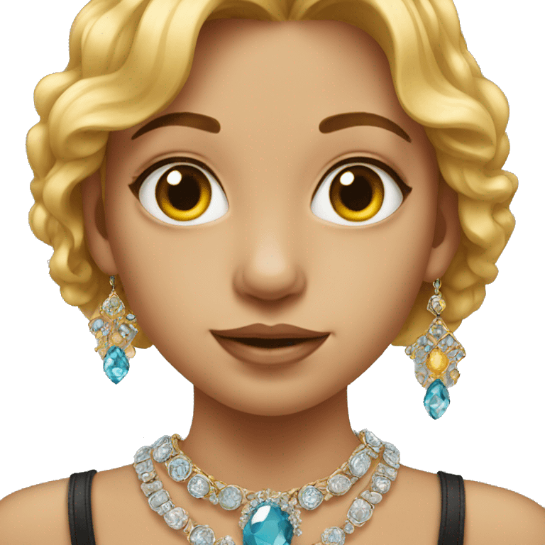 portrait of girl with jewelry emoji