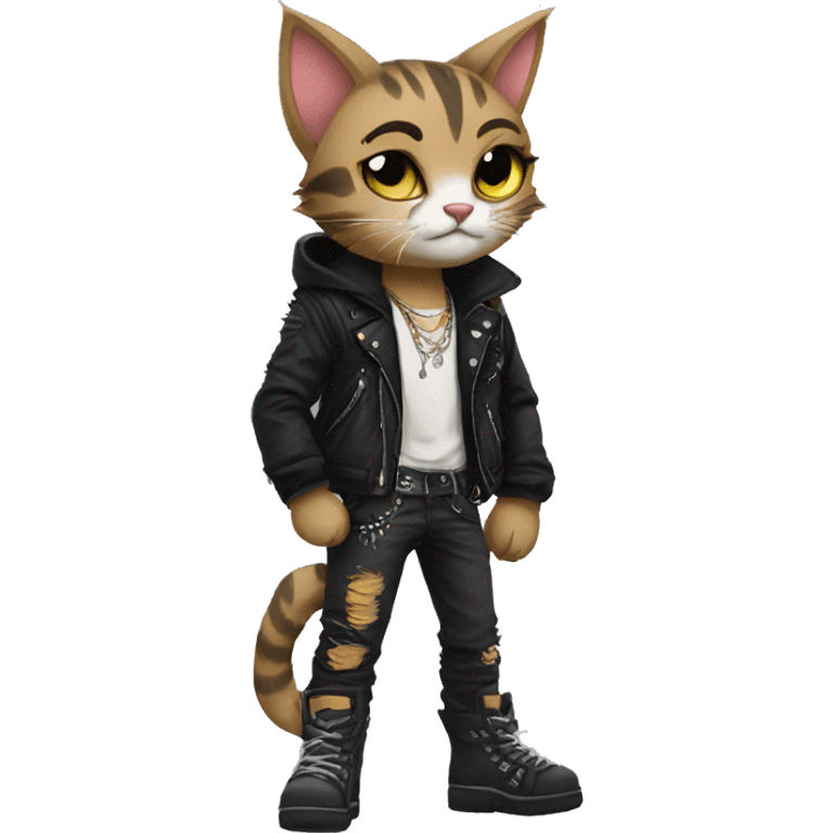 Anthro Punk Cat Full body emoji