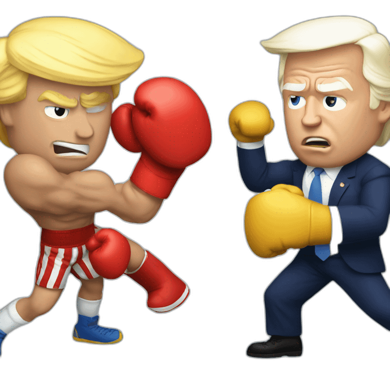 Donald Trump boxing with Joe Biden emoji