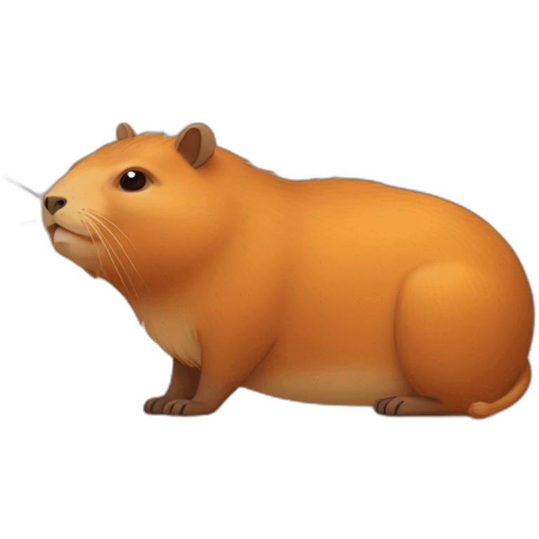 Capybara and orange color cat emoji