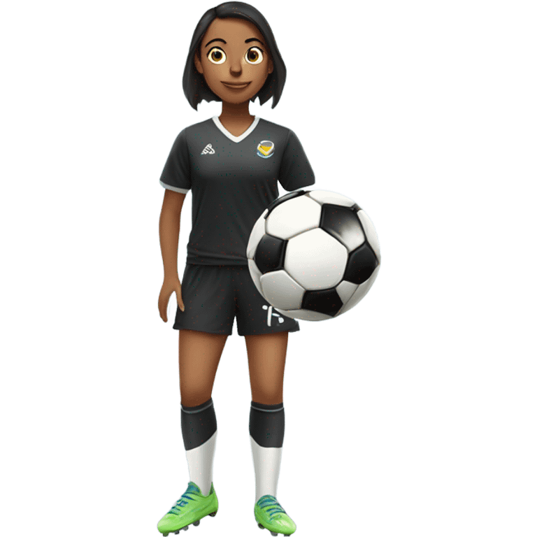 Girl Soccer player with penguin feet  emoji