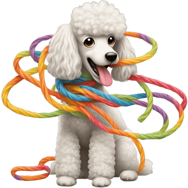 Poodle with noodle emoji