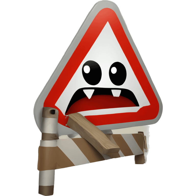 goofy danger warning sign monster emoji