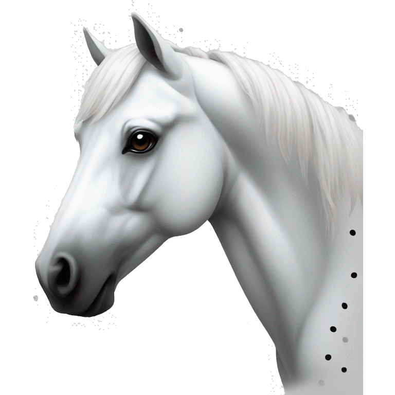 White Horse With black dots on the skin  emoji