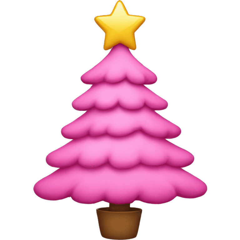 Cute pink Christmas tree emoji