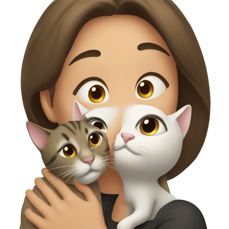 cat kissing women emoji