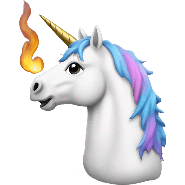 A unicorn smoking  emoji