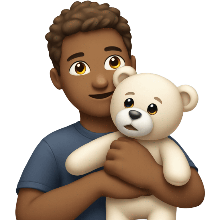 Hugging a teddy bear emoji