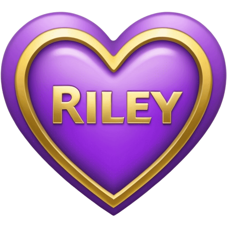 Purple Heart with the letters Riley in the middle  emoji