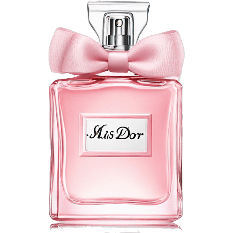 Light pink Miss Dior perfume with bow emoji