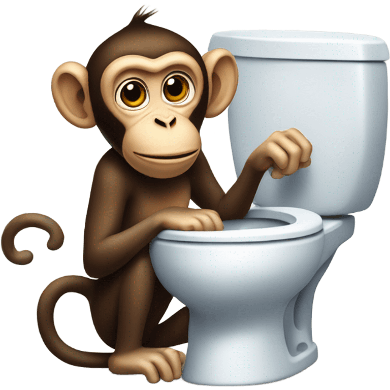 Monkey on a toilet emoji