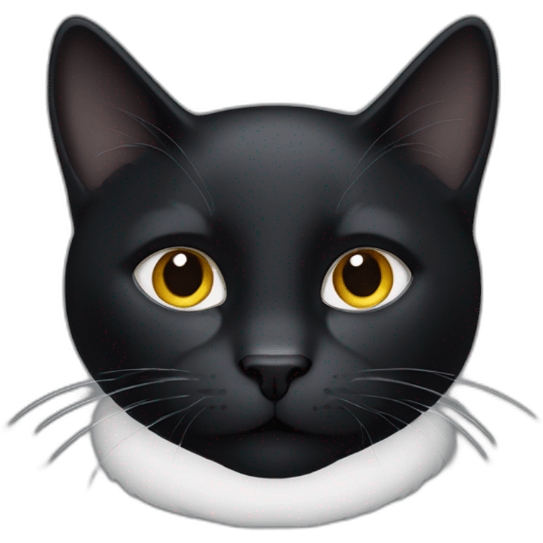 Black cat with a white line on his nose emoji