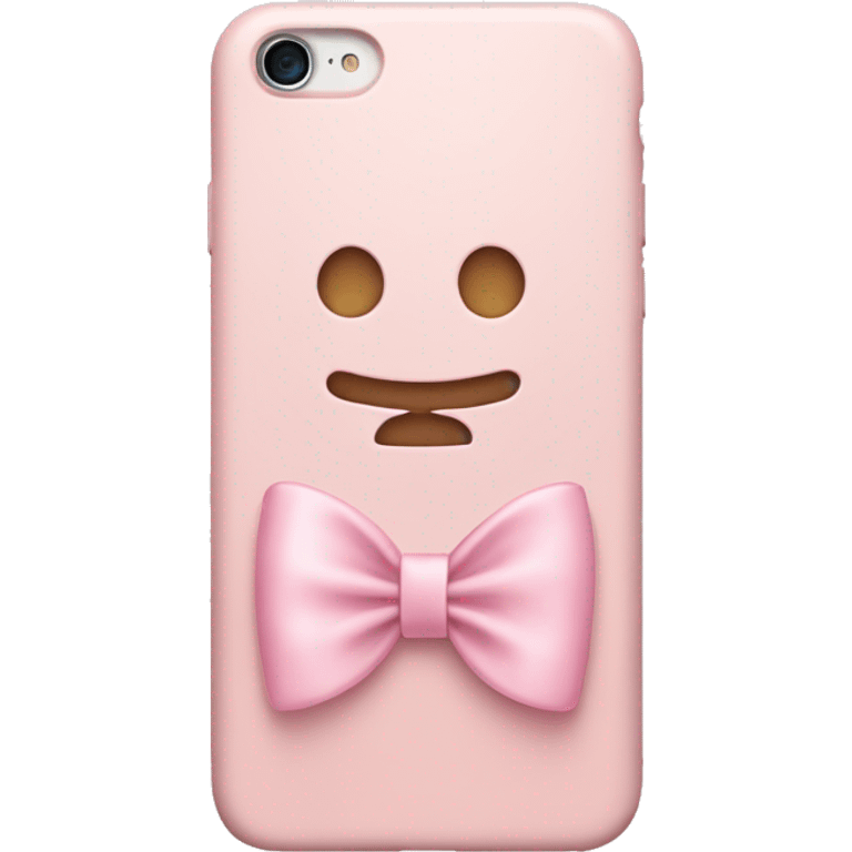 pastel pink iphone with bow emoji