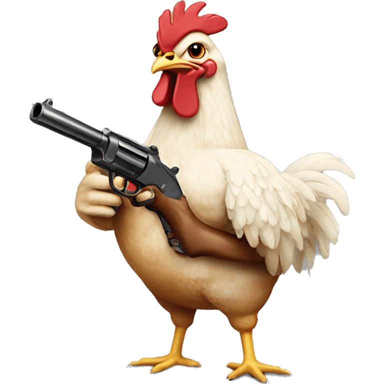 chicken holding a gun emoji