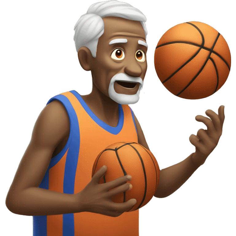 Old man playing basket-ball  emoji