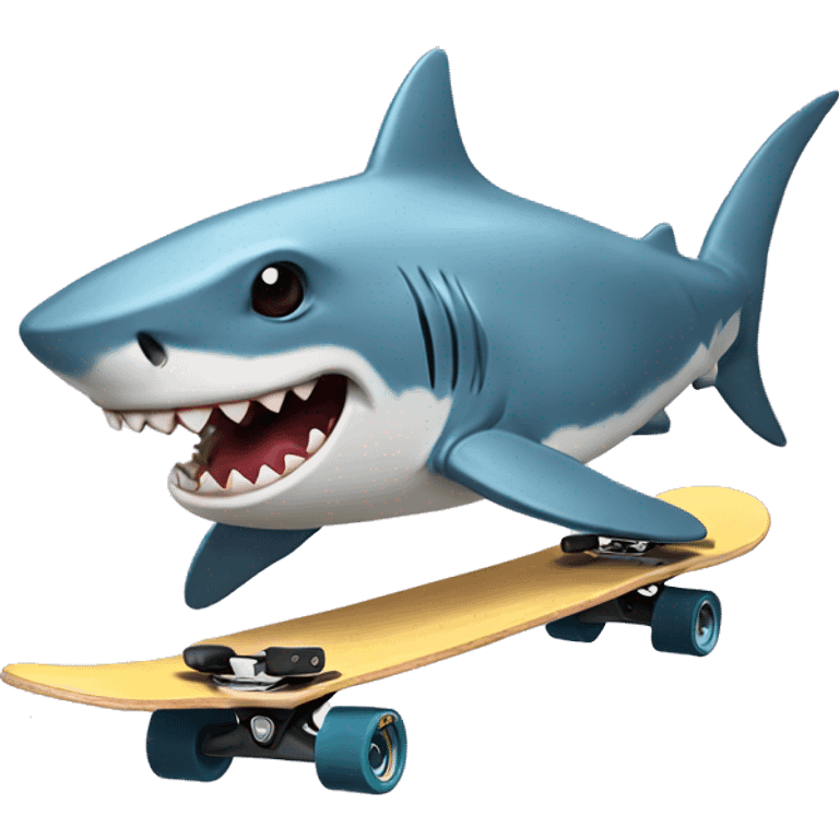 Shark on a skateboard  emoji