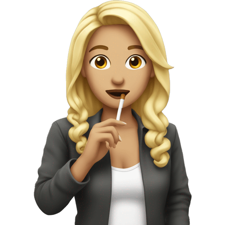 pretty blonde smoking jay emoji