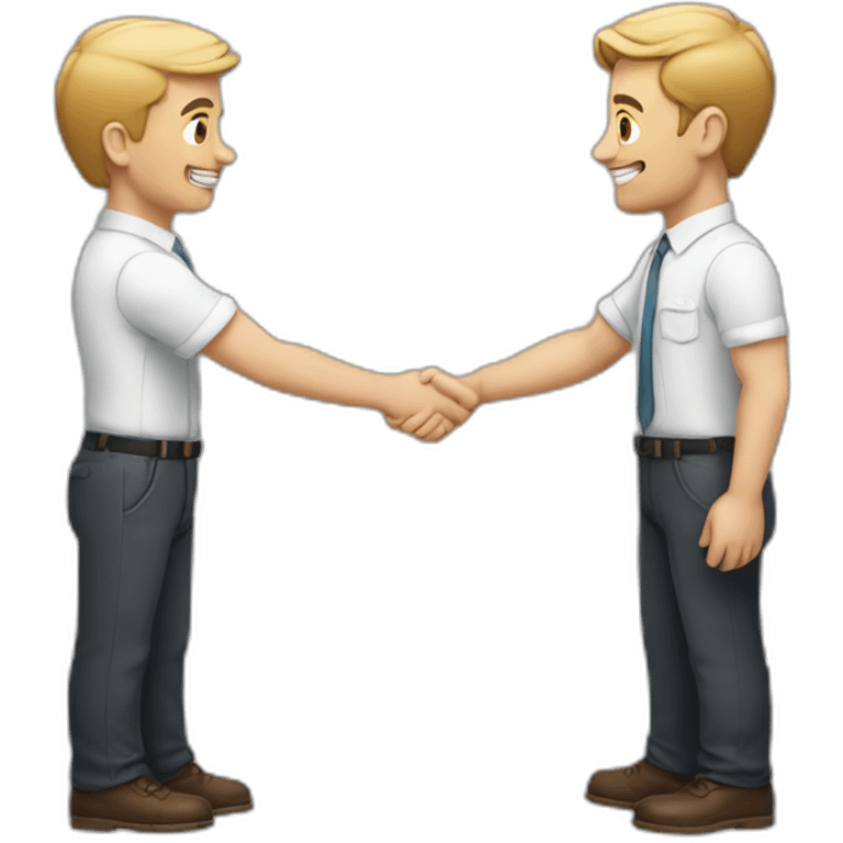 two different white guys shaking hands emoji