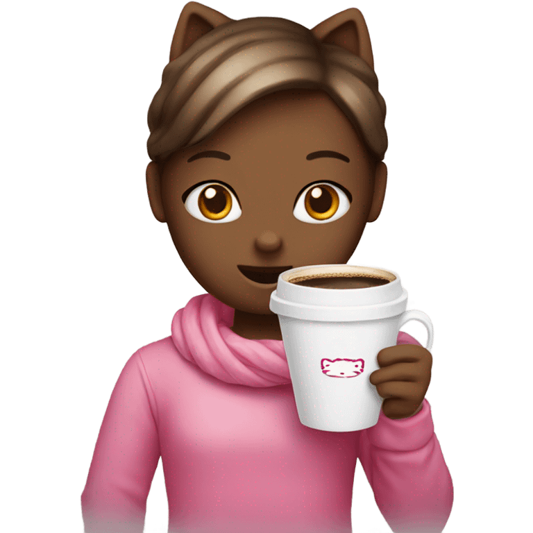 Hello-kitty hello-kitty with a coffee emoji