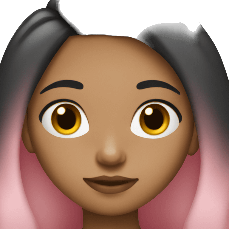 lightskinned girl with pink and black hair emoji