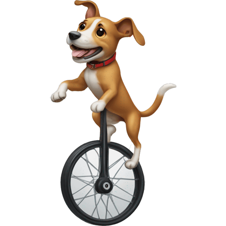 Dog juggling on a unicycle  emoji