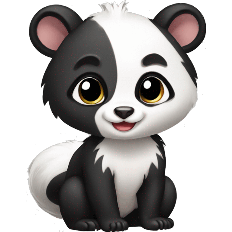 Cute skunk-panda-ferret-hybrid full body emoji