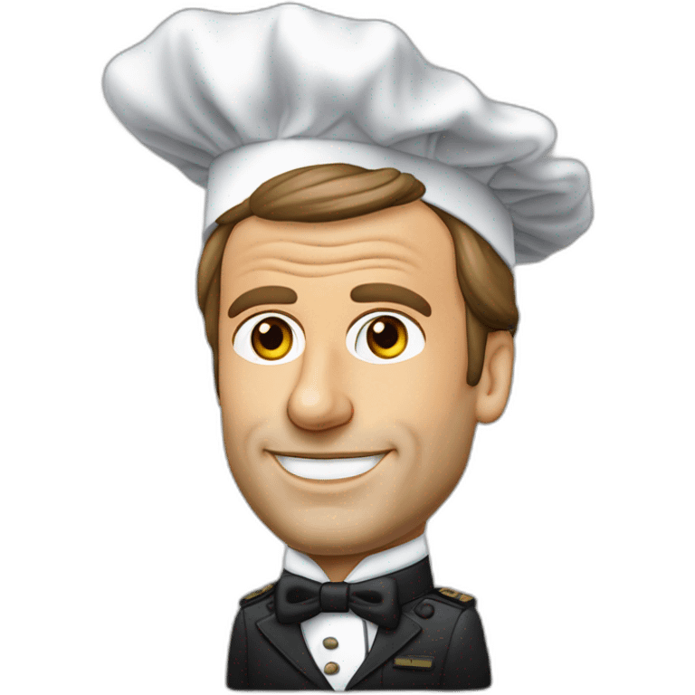 Le président Macron avec une toque de cuisinier sur la tête emoji